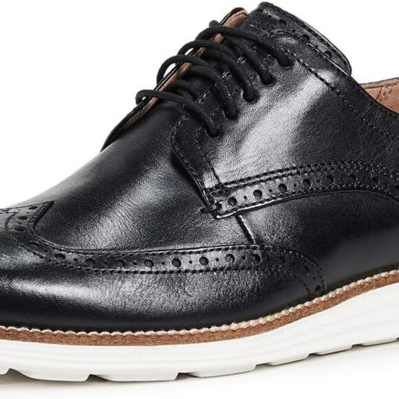 Cole Haan Men Original Grand Wingtip Oxford Leather Black White Shoes main image 6